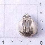 Vintage Silver & Turquoise Mother of Pearl Zuni Inlay Clip On Earrings 5F10Q