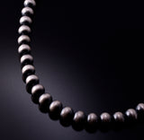 Navajo Hand-strung Silver Pearls Bead Necklace 6mm - 18 inches - 6J31S
