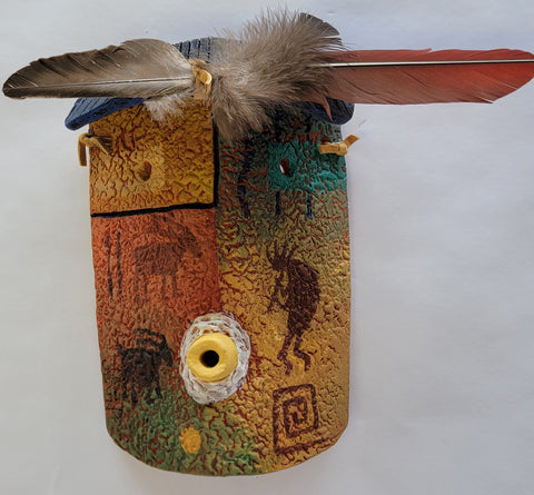 Navajo Pottery - Yei Bi Chei Mask - by David John - 4L05B