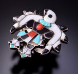 Size 9 Vintage Zuni Eagle Dancer Ring by Charles & Mary Ann Poncho 3E10B