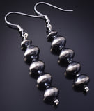 Silver Navajo Pearls Stacked Earrings by Treva Jim 5G16U