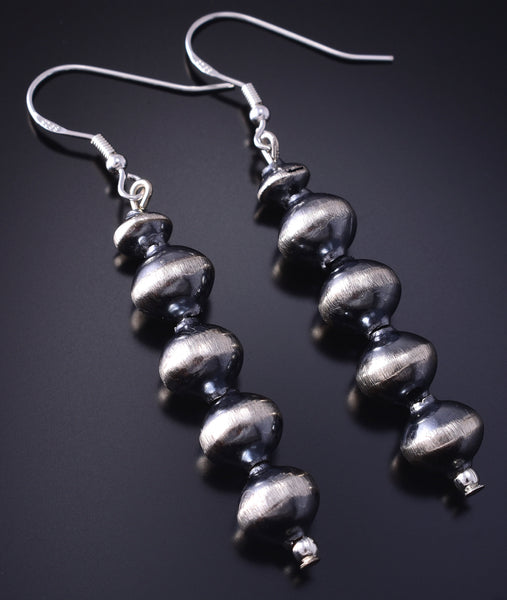 Silver Navajo Pearls Stacked Earrings by Treva Jim 5G16U