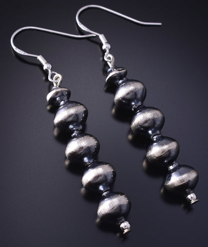 Silver Navajo Pearls Stacked Earrings by Treva Jim 5G16U