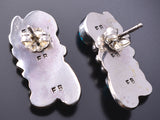 Sleeping BeautyTurquoise Navajo Earring with leaf Design 6K02P