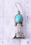 Silver & Turquoise Navajo Squash Ends Earrings by Sharon McCarthy 6D09G