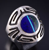 Size 11-1/4 Vintage Silver Multistone Navajo Inlay Ring by Philbert Begay 5K10M