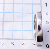 Size 5 Silver & Opal Navajo Inlay Ring by Elaine Sherman 5L07P