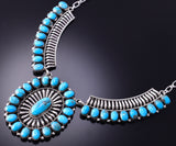 Silver & Turquoise Navajo Handmade Necklace by Jennifer Cayanditto 4A12D