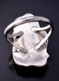Vintage Size 7-1/4 Silver & Turquoise Flow Navajo Ring 5K17S