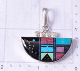 Silver Multistone Navajo Inlay Yei Bi Chei Pendant by Jimmy Harrison 5G12P