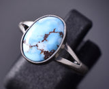 Size 7 Silver & Golden Hills Turquoise Navajo Ring by Genevieve Francisco 6D27S