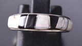 Size 5 - Navajo White Buffalo Inlay Ring by Tracy Peshlakai 6K22L