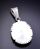 Silver & Opal Navajo Handmade Pendant by Samuel Yellowhair 3D06O