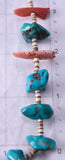 Vintage 28" Turquoise & Spiny Oyster Shell Navajo Necklace 6H06T