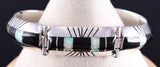 Vintage Silver & Jet Multistone Navajo Inlay Link Bracelet by Chester Benally 5L17B