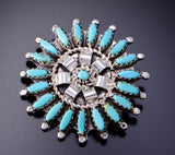 Silver & Turquoise Navajo Needle Point Pendant & Brooch by Nathaniel Nez 3D06K
