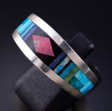 Size 11-1/4 Silver Multistone Navajo Inlay Ring by Jimmy Harrison 5K10U