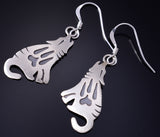 Silver Navajo Handmade Howling Wolf Earrings by Robert Gene 5G22R