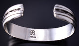 Vintage Silver Navajo Handmade Mountains Bracelet by Al Joe 5K17H