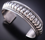Navajo Silver Scalloped Design Bracelet by Thomas Charley 6K28D