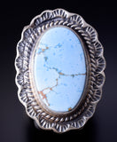 Size 6-1/2 Silver & Golden Hills Turquoise Navajo Ring - Thomas Francisco 5L07Q