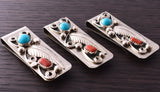 Handmade turquoise/coral or Turquoise/turquoise Money Clips 3M05A