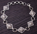 Sterling Silver Concho Belt Link Bracelet by Terry Charlie 3M05C