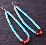 Turquoise Heishi Jocla Earrings by Joe & Joann Garcia - Santo Domingo 3M05G