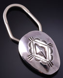 Silver Navajo Handstamped Concho Style Key Ring 5B14K