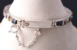 Silver & Tiger Eye Multistone Navajo Inlay Link Bracelet by Bessie Johnson 6H25D