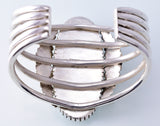 Silver & Kingman Turquoise Navajo Open Face Bracelet by Erick Begay 3H20V