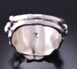 Size 10-3/4 Silver Navajo Handmade Strong Wolfpack Men's Ring by RB 4A25M