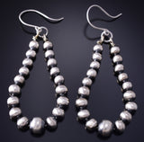 Silver Navajo Pearls Loop Earrings by Rena Begay 5G18M