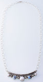 Silver & Golden Hills Turquoise & Fresh Water Pearl Navajo Necklace by Erick Begay 3H20Z