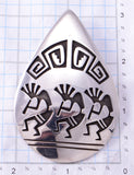 Vintage Silver Dancing Kokopelli Hopi Handmade Pendant 3F10T