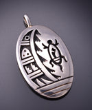 Silver Hopi Handmade Turtle Design Pendant 3G05A