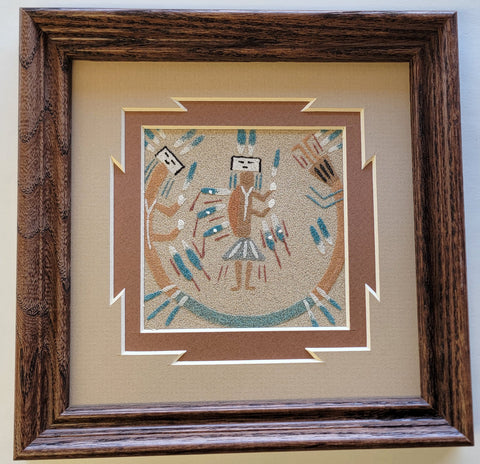 Navajo Sand Painting by Nephi Benally 7x7 - 4D10M