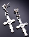 Silver & Opal Turquoise Zuni Cross Earrings by Bryce Vacit 6J32C
