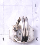 Size 8 Silver & Turquose Navajo Inlay Ring stamped SF 6F17E