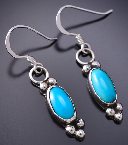 Sleeping Beauty Turquoise Navajo Drop Earrings 6K02R