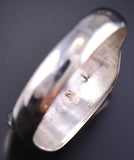 Size 9-3/4 Silver & White Buffalo Turquoise Navajo Inlay Ring by Norvin Johnson 5L25X
