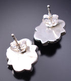 Silver & Coral Navajo Handmade Post Earrings by Theresa Smith 6D22O