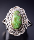 Size 8-3/4 Silver & Sonoran Gold Turquoise Navajo Ring by Virgil Chee 5L07Y