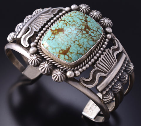 Silver & Turquoise Navajo Handmade Bracelet by Michael Calladitto 6D07D