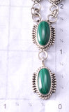 Vintage Silver & Malachite Navajo Handmade Necklace 6F22E