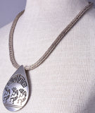 22" Silver Navajo Handmade Foxtail Necklace by Everette & Mary Teller 5J29M