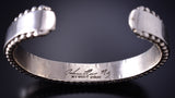 Preowned Silver Navajo Handstamped Bracelet by Johnathan Nez 6F09P
