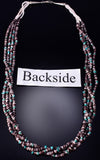 30" Turquoise Multistone 4-Strand Navajo Handmade Necklace by Ravis Henry 6H06U