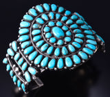 Vintage Silver & Natural Turquoise Navajo Cluster Bracelet signed XXX 6A21T