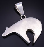 Vintage Silver Navajo Handmade Protected Heartline Bear Pendant 6A03C